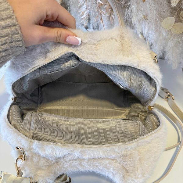 TOTE FAKE FUR BAG BEIGE