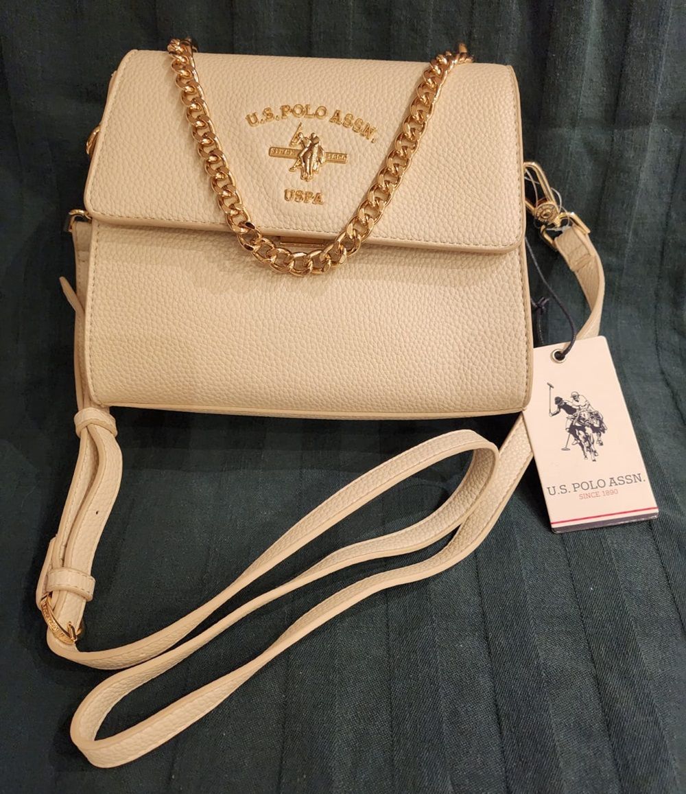 123 Punten.... U.S. Polo Assn handtas gemaakt van kunstleer - beige