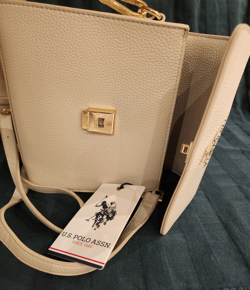 123 Punten.... U.S. Polo Assn handtas gemaakt van kunstleer - beige