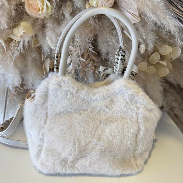TOTE FAKE FUR BAG BEIGE