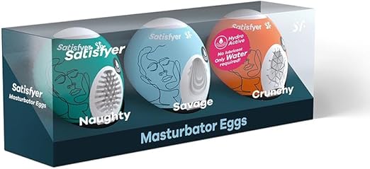 65 Punten.... Masturbator egg Set - 3 stuks (Naughty, Savage & Crunchy)