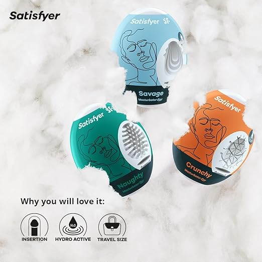 65 Punten.... Masturbator egg Set - 3 stuks (Naughty, Savage & Crunchy)