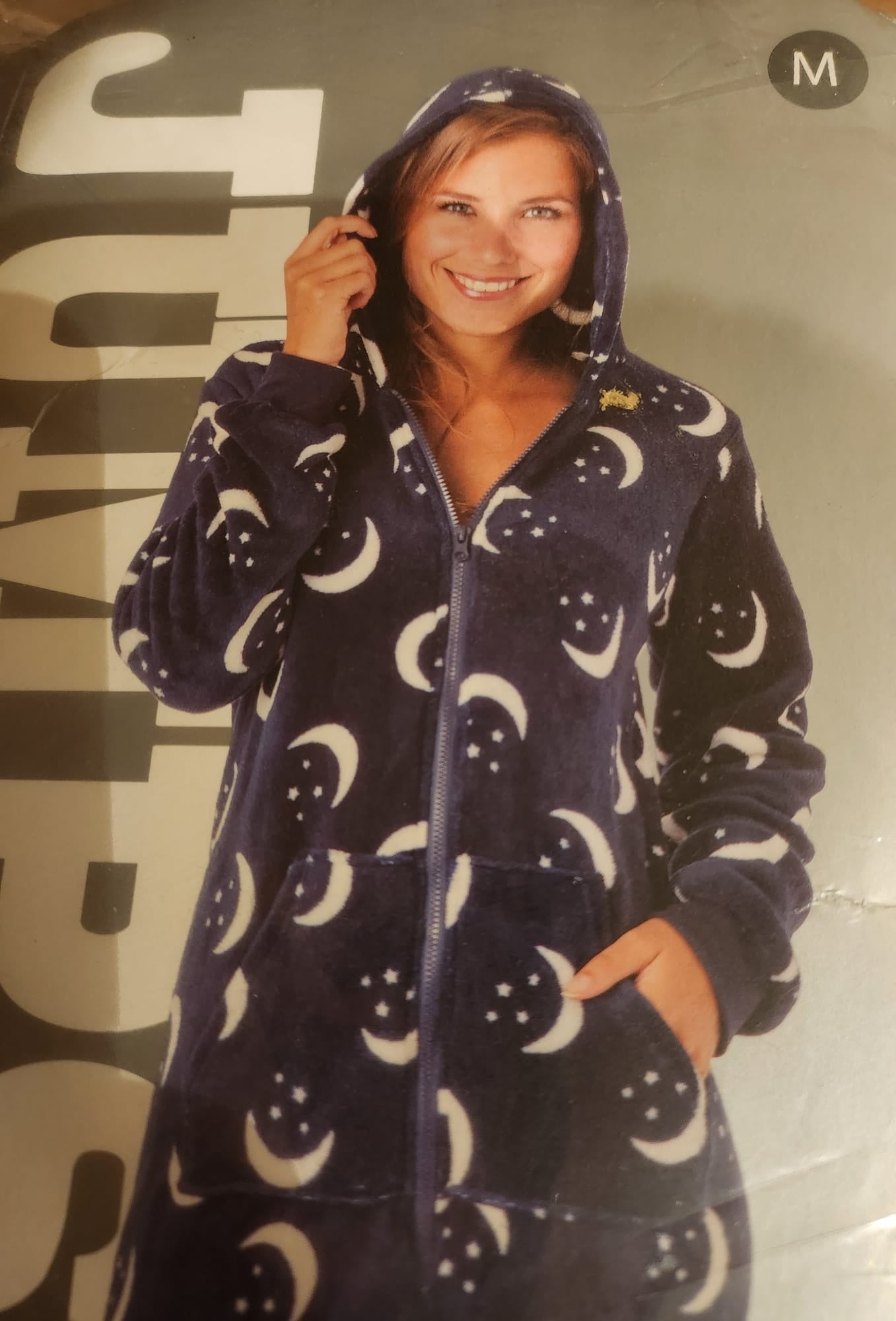 Lekker warm Jumpsuit - Blauw met maan en sterren