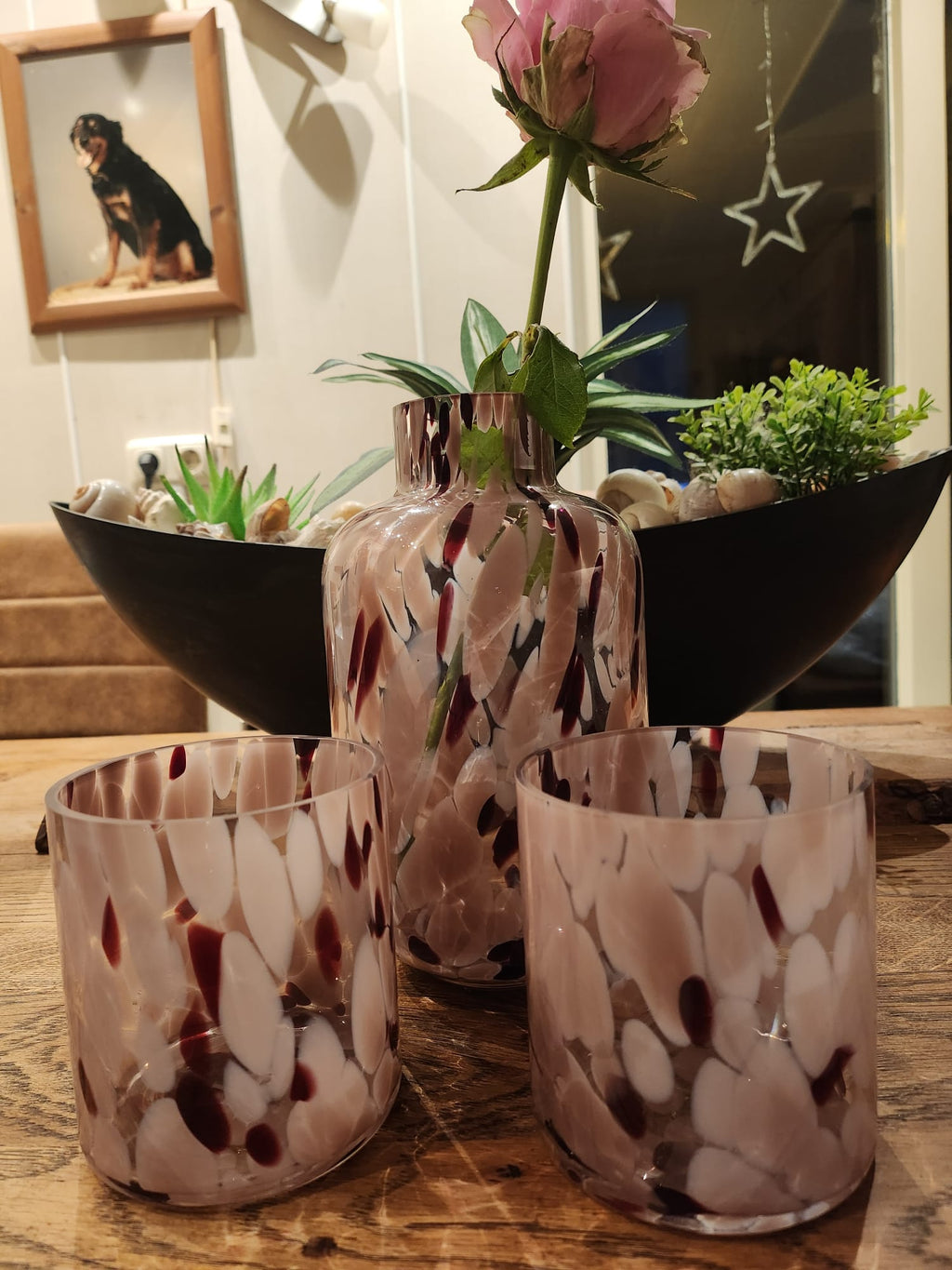 3-Delige + Theelichten houder set + Vaas