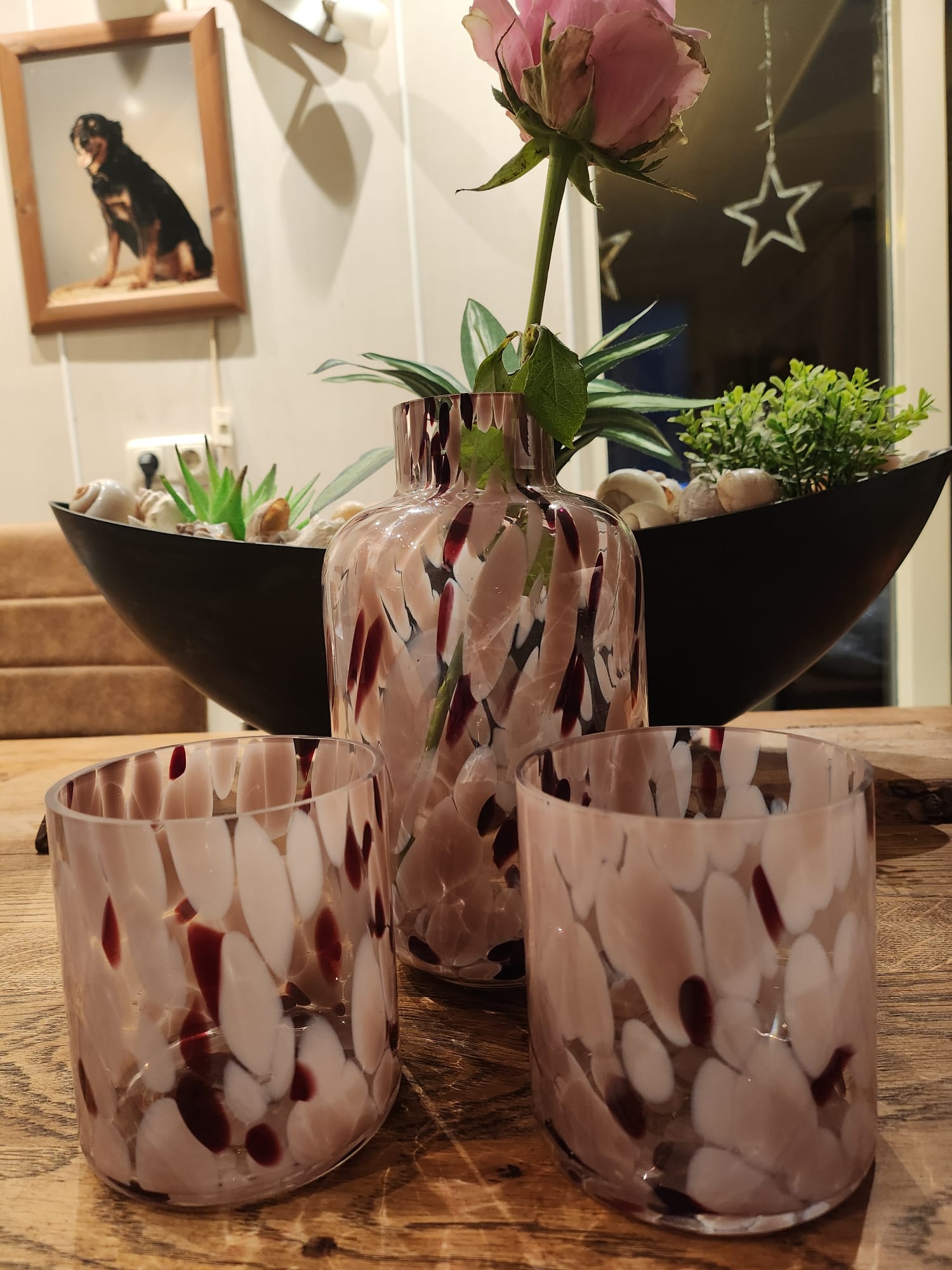 3-Delige + Theelichten houder set + Vaas