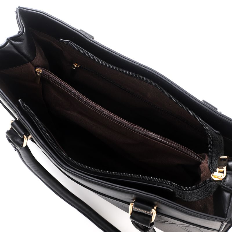 Zwarte PU leren ToteBag - zwart