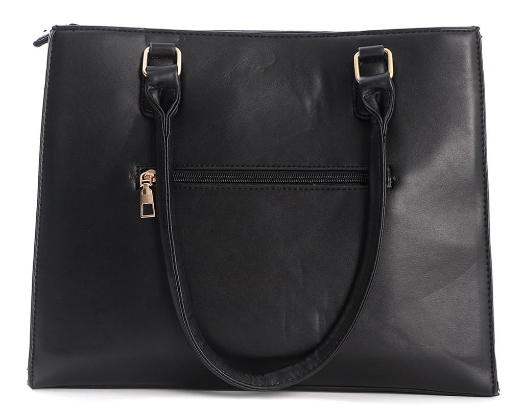 Zwarte PU leren ToteBag - zwart