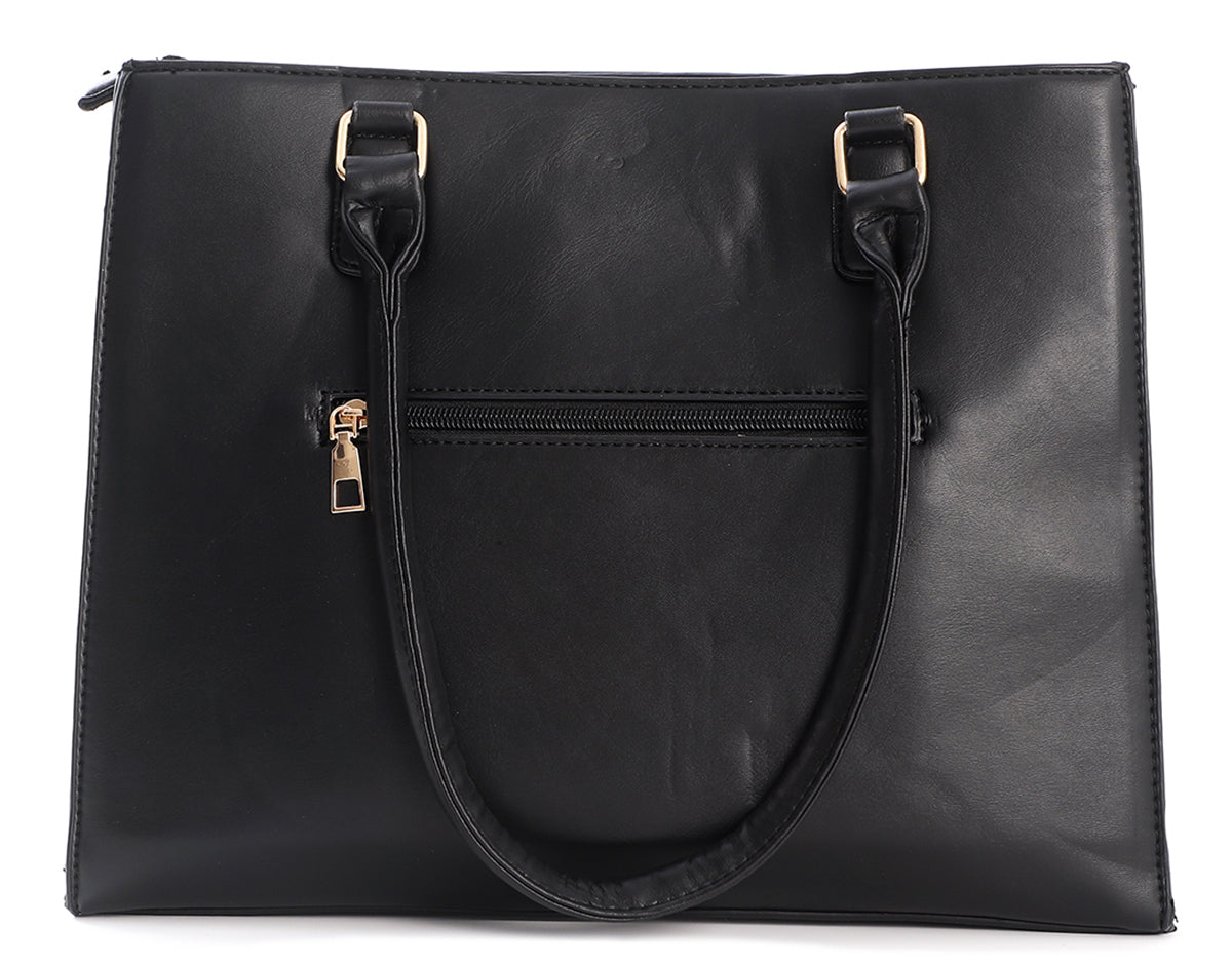 Zwarte PU leren ToteBag - zwart