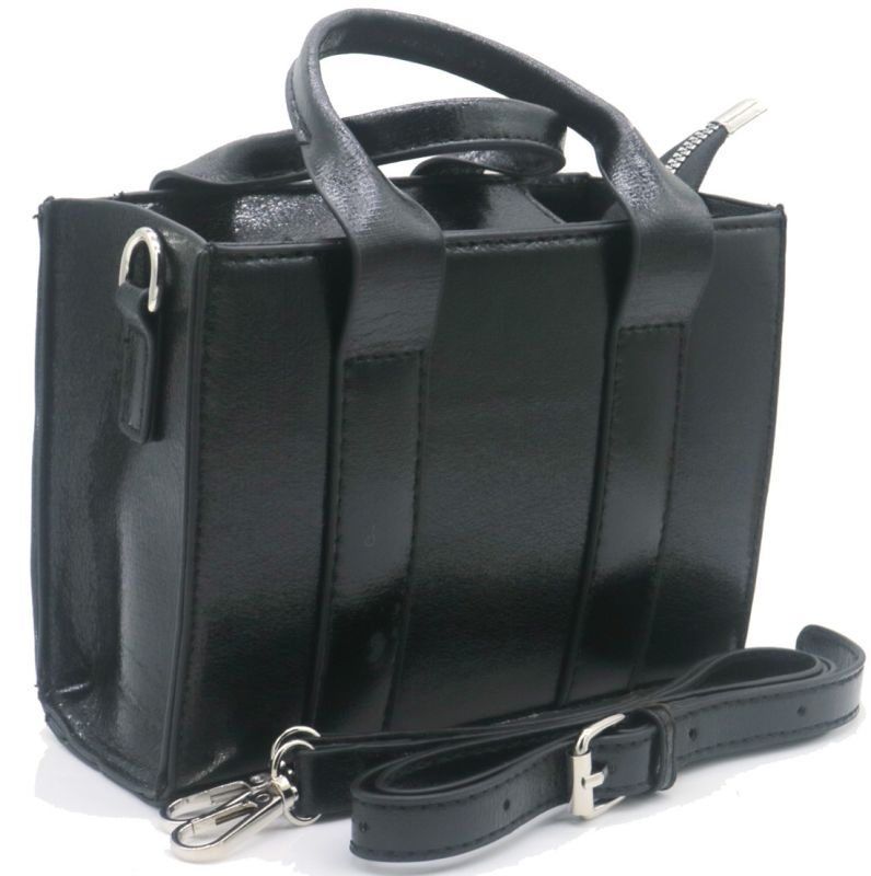 05 Punten.... Zwarte PU-leren handtas