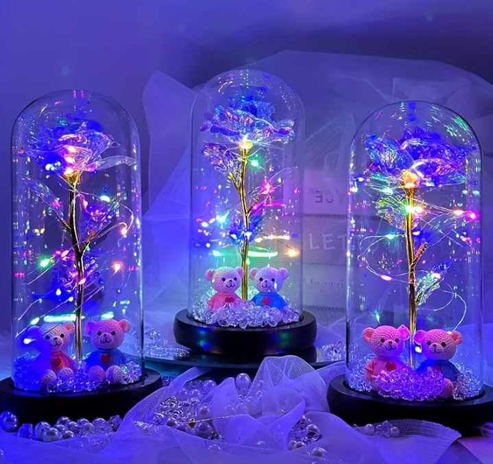 1 stuk Gloeiende Teddybeer in Glazen Koepel