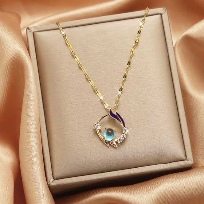 Aparte mooie RVS goudkleurige ketting