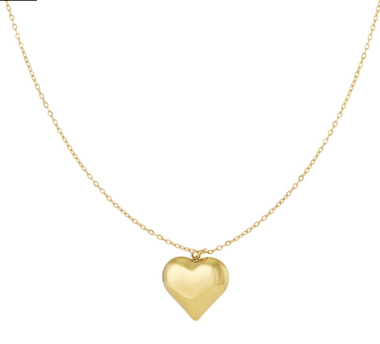 40 Punten....: RVS goudkleurige dames ketting met hart