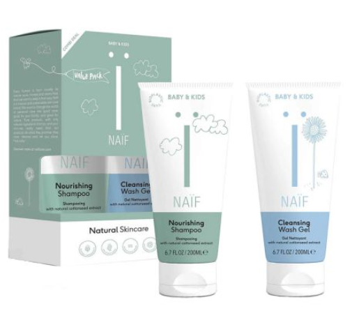 43 Punten.... Naïf - Value Pack Shampoo + Wash Gel voor baby & kids