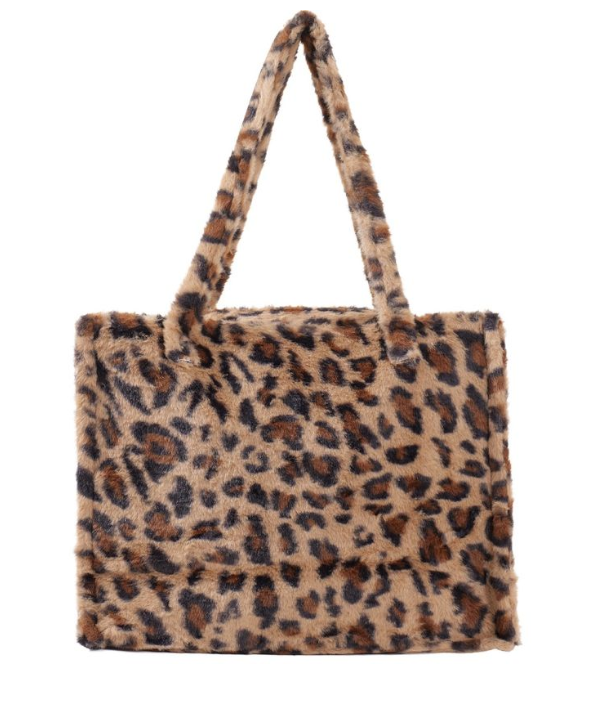 A-Zachte imitatiebonten shopper 36x29x13,5cm Panter
