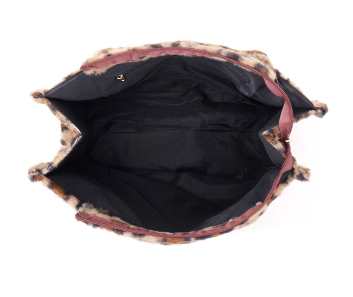 A-Zachte imitatiebonten shopper 36x29x13,5cm Panter