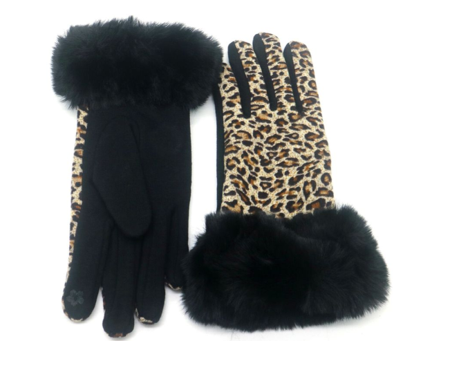 A-Zachte Handschoenen Panter imitatiebont