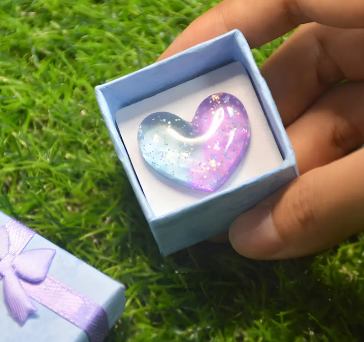 10 Punten.... Lila met Paars geluks liefdes hartje