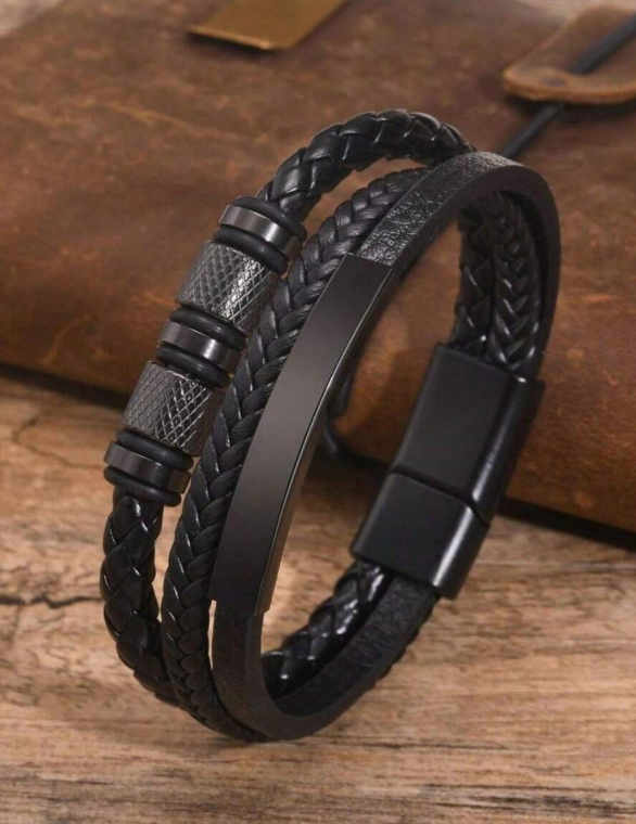 PU-leren armband met meerdere lagen, grote maat