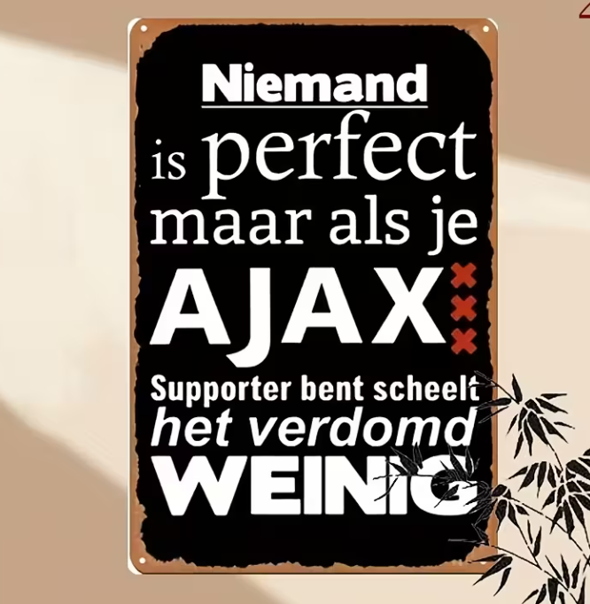 49 Punten.... Metal Bord (20.32cm x 30.48cm) AJAX