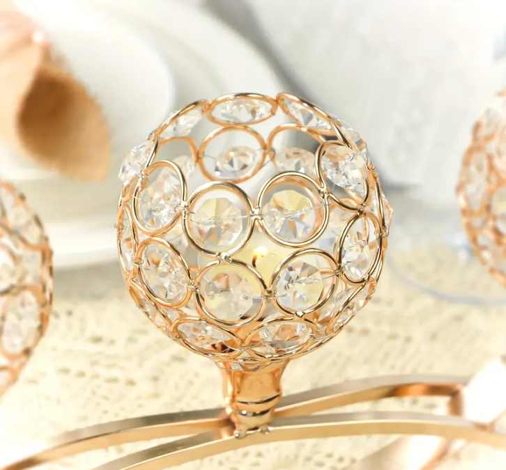 11 Punten.... Gouden Kaarshouder Set 3-delig