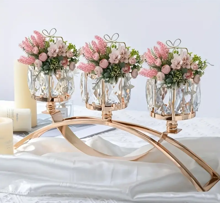 09 Punten.... Kaarzen set goud vierkant 3 koppig