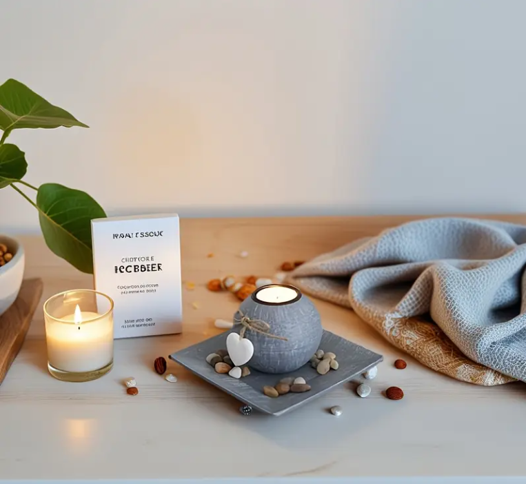 Enkel Houten Theelichthouder Grijs