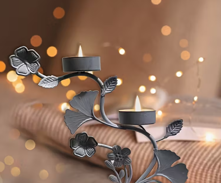 Romantische Mooie Kaarsenhouders - Zwart