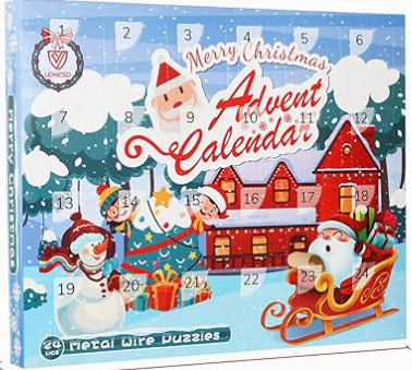 LEMESO Metalen puzzels, adventskalender, 24 st van metaal