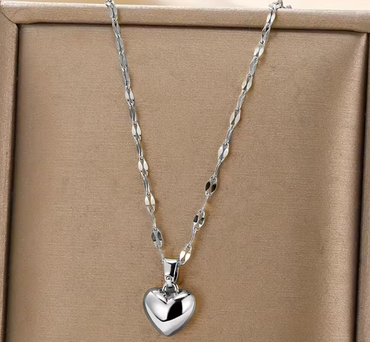 Harthanger ketting RVS zilver