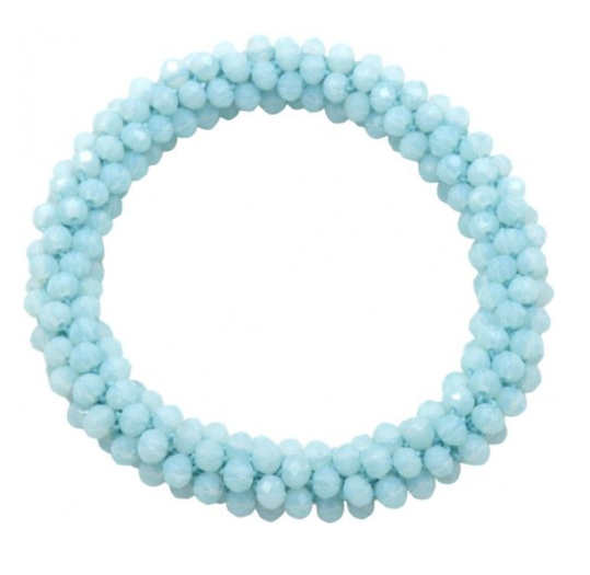 Glassbeads armband in Licht blauw