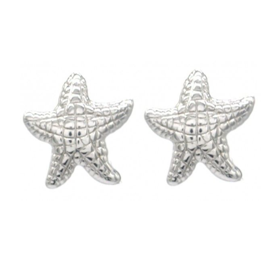 Zeester oorbellen - RVS Zilverkleurig