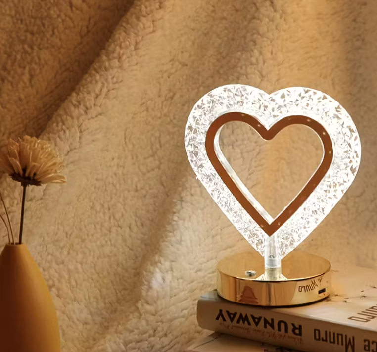 Hartvormige Kristallen LED Tafel-lamp