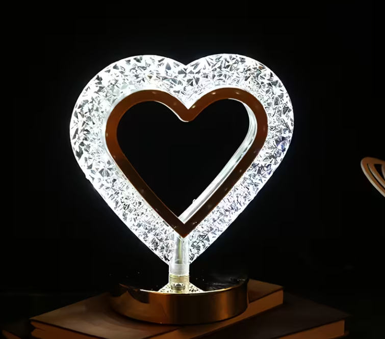 Hartvormige Kristallen LED Tafel-lamp