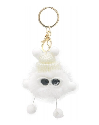 Tassenhanger met zonnebril 7.5cm Wit