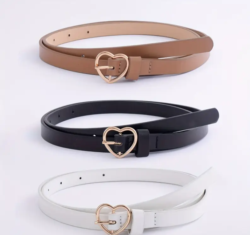 Smalle damesriem + hartje - Willekeurige kleur