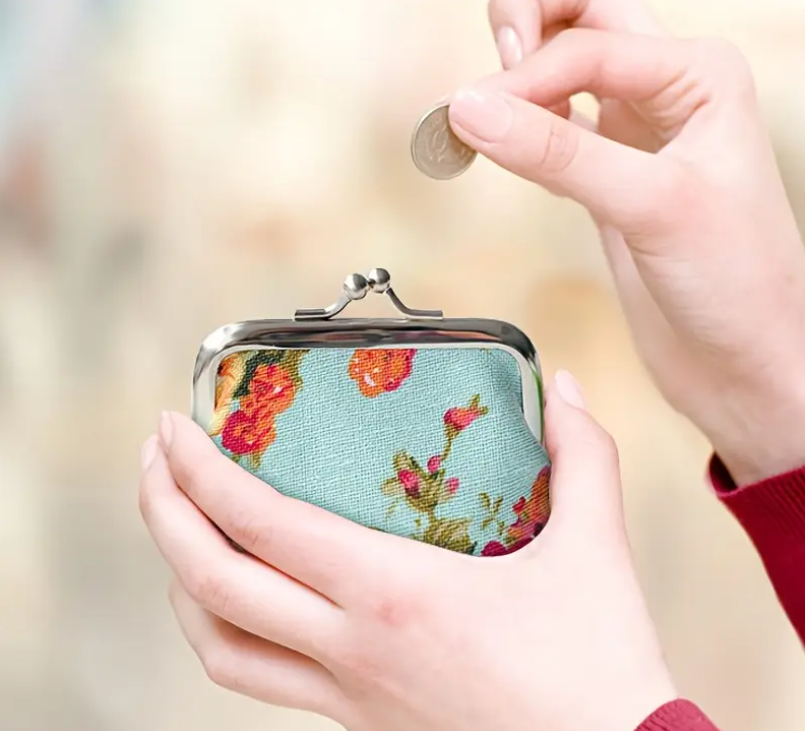 Willekeurige bloemenprint kleine portemonee