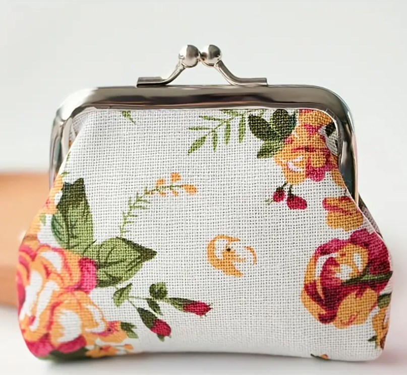 Willekeurige bloemenprint kleine portemonee