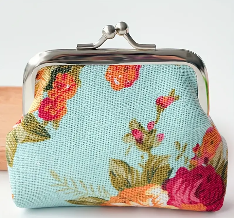 Willekeurige bloemenprint kleine portemonee