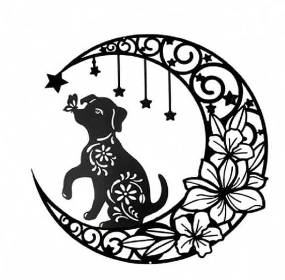 Speelse hond - met sterren - Zwart