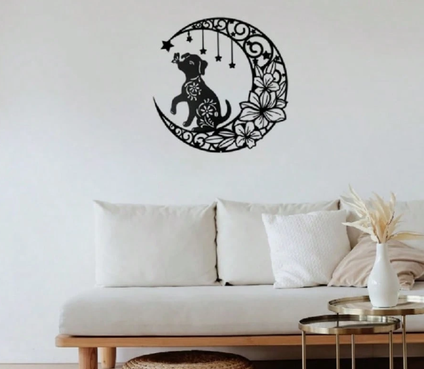 Speelse hond - met sterren - Zwart