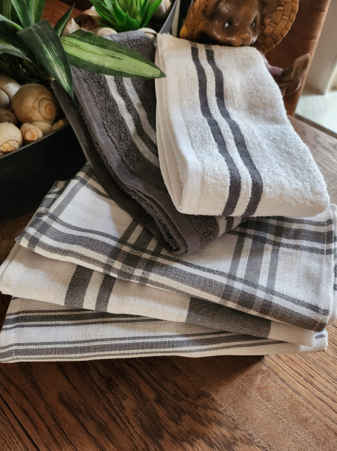 Theedoeken - Keukendoeken - Set - Grijs
