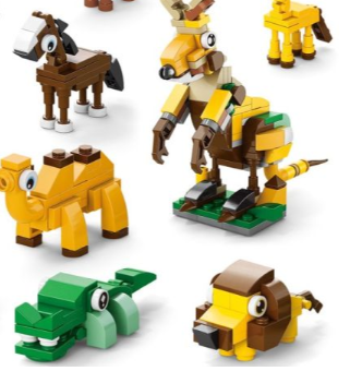 Willekeurig dieren bouwblokjes