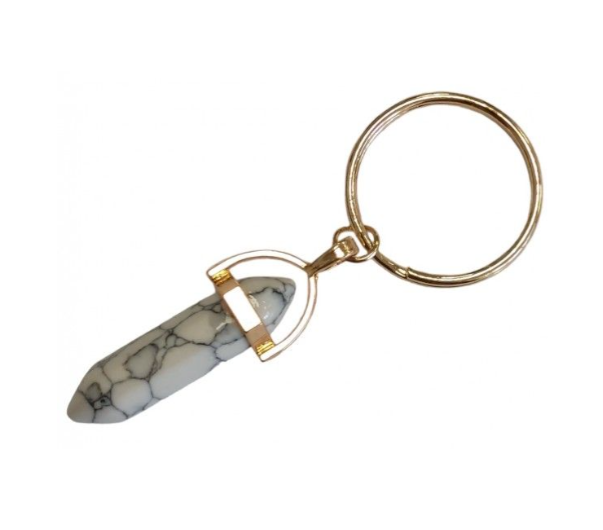 Natuursteen sleutelhanger willekeurig
