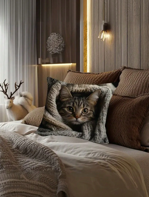 Kussenhoezen met kattenprint - Schattig - 4 Stuks