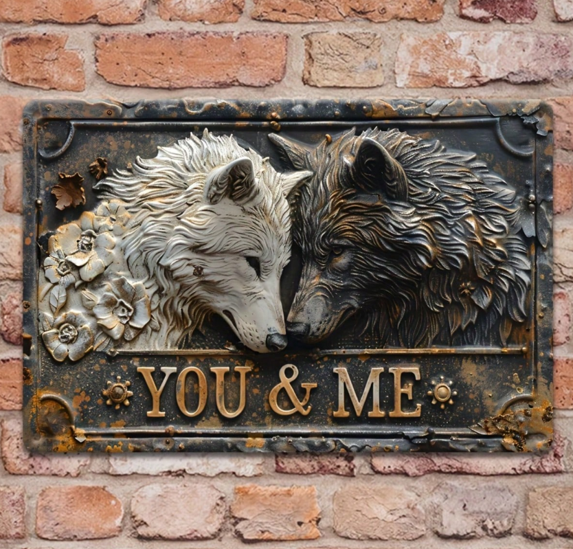 Wandbord Wolf stelletje You & Me