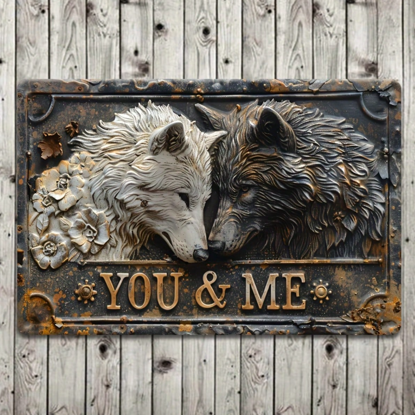 Wandbord Wolf stelletje You & Me