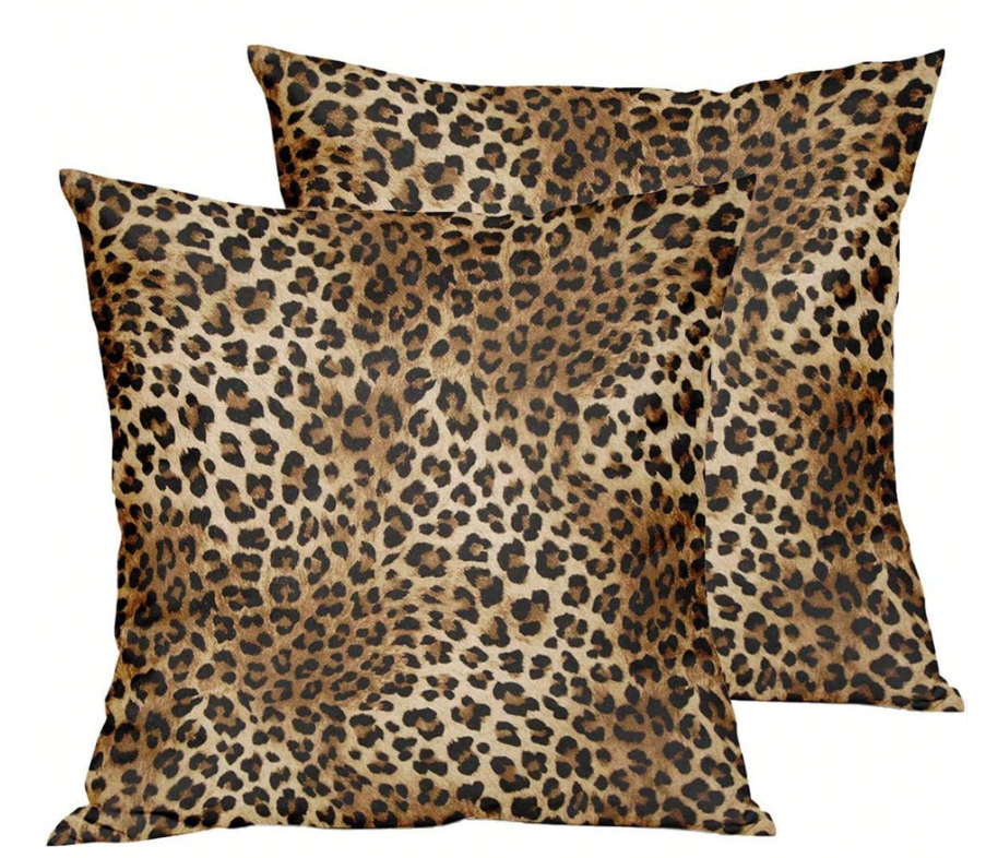 4 stuks kussenhoezen met luipaardprint