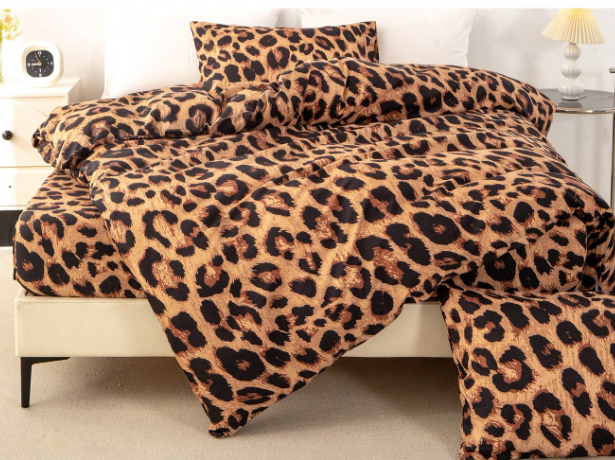 Dekbedovertrekset met luipaardprint 200x200 - Donker
