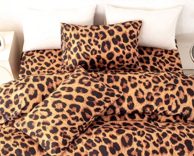 Dekbedovertrekset met luipaardprint 200x200 - Donker