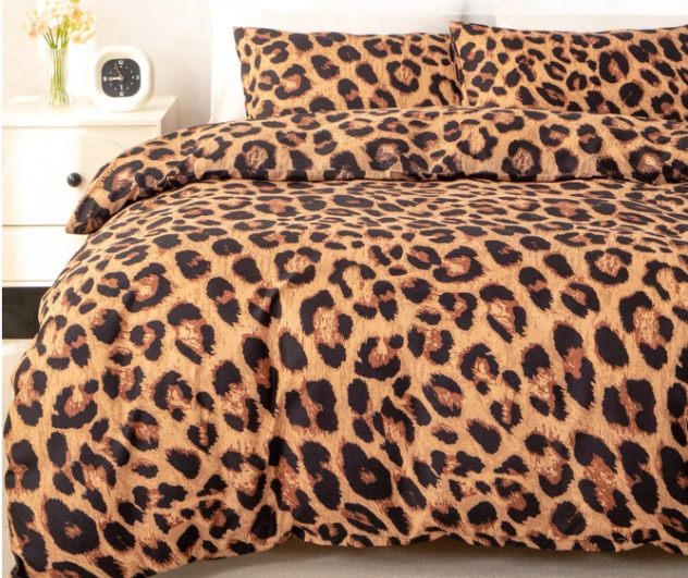 Dekbedovertrekset met luipaardprint 200x200 - Donker